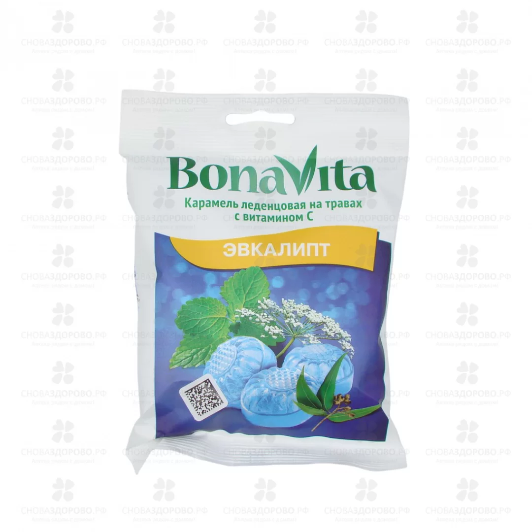 Карамель леденцовая Бона Вита на травах "Эвкалипт" с витамином С 60г (БАД) ✅ 10764/06990 | Сноваздорово.рф